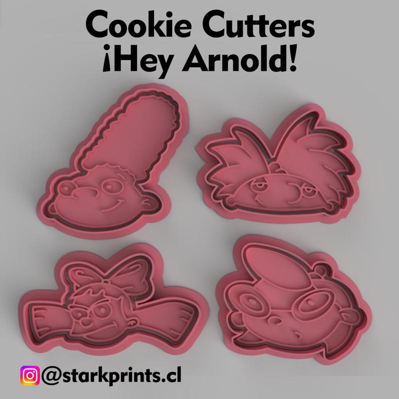 SET OF 4 HEY ARNOLD COOKIE CUTTERS