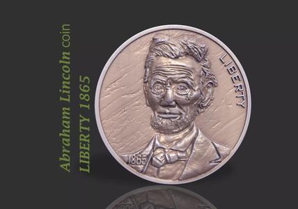 ABRAHAM LINCOLN LIBERTY COIN 1865