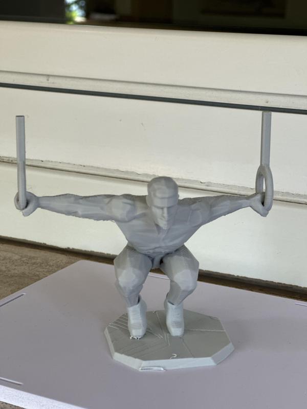 Atleta impegnato in un esercizio agli anelli STL, OBJ, 3mf