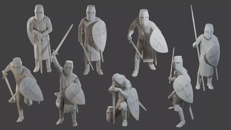 Knight Templar T1 Pack1 3D Model Collection