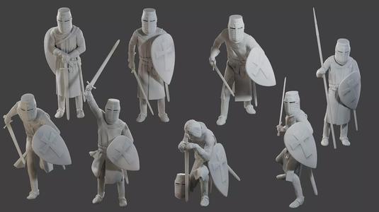 Knight Templar T1 Pack1 3D Model Collection