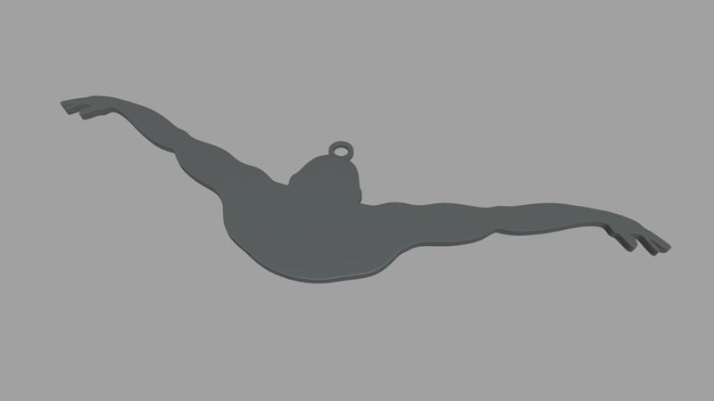 Swimming Key Ring // Design 01