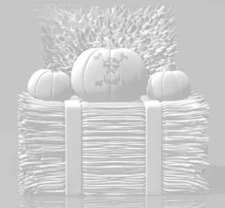 Halloween Ork-o'-lantern on a bale of hay
