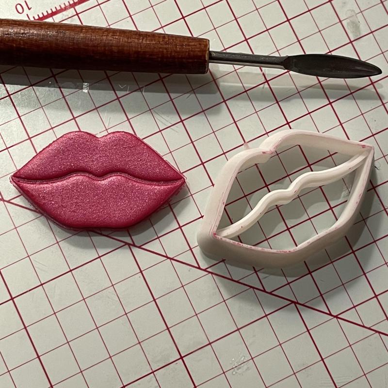 Lips stamp/cutter set - made for polymer clay
