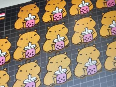 capybara keychain drinking