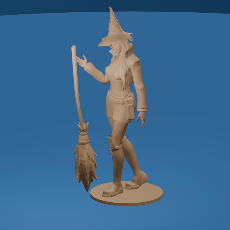 Cartoon Witch Figure Clothed & Nude Variants