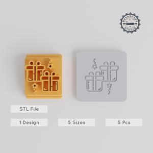 Festive Gift Stamp Tile Collection, 5 Sizes, for Clay, Cookies & Fondant PRODUCT_3880