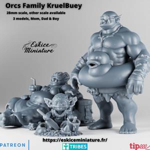 Orcs Family at beach, KruelBuey - 28mm