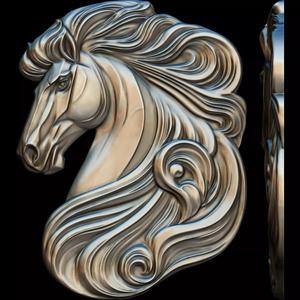 Horse Head Relief No2 STL file for 3d Printing or CNC