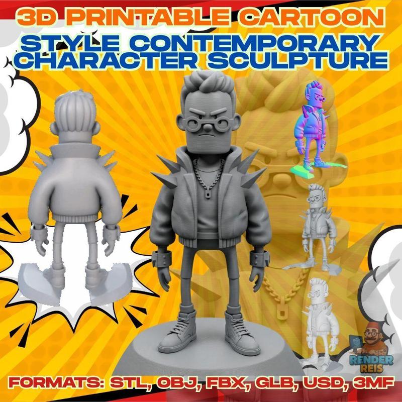 3D Printable Punk Professor Figurine