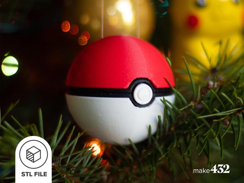 Pokéball Christmas Ornament STL from Pokémon | STL File for 3D printing