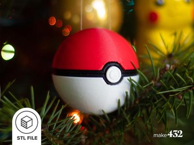 Pokéball Christmas Ornament STL from Pokémon | STL File for 3D printing
