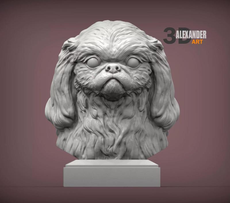 Pekingese bust