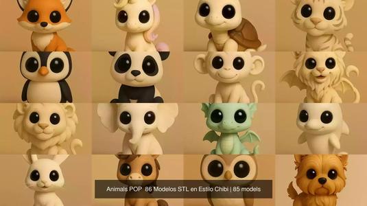Animals POP  86 Modelos STL en Estilo Chibi 3D Model Collection