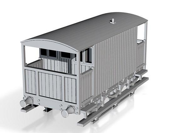 SECR 6 wheel brake van 1/32 scale