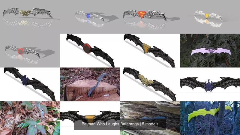 Batman Who Laughs Batarangs 3D Model Collection