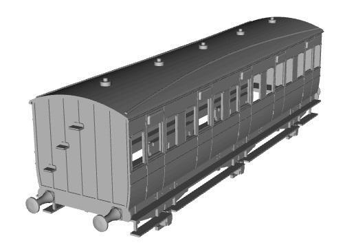 LYR 6 wheel coach diag 7(comp) and 8(all 3rd) 33ft coach 1/148 scale