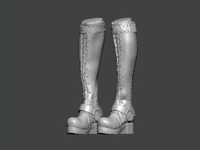3D Model-SHOES0017 high heeled boot