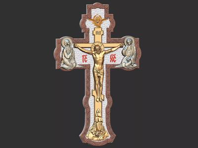christ on the cross with mary
