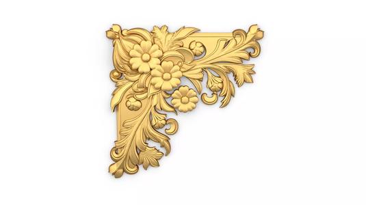 Classic carved corner decor ornament cnc 3d printing stl 07