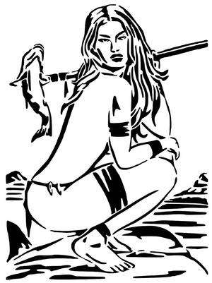 Savage Girl stencil