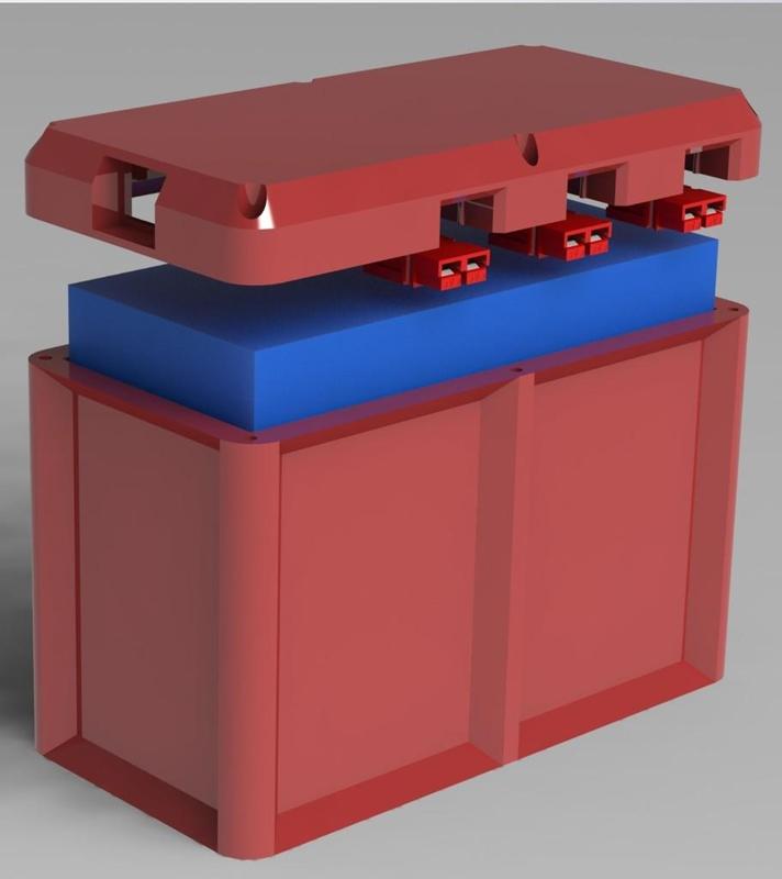 12v lifePO4 battery holder - power distributor Anderson powerpole 