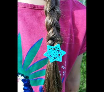Flocon de neige pour élastique à cheveux - Snowflake for hair tie - Copo de nieve para goma de pelo