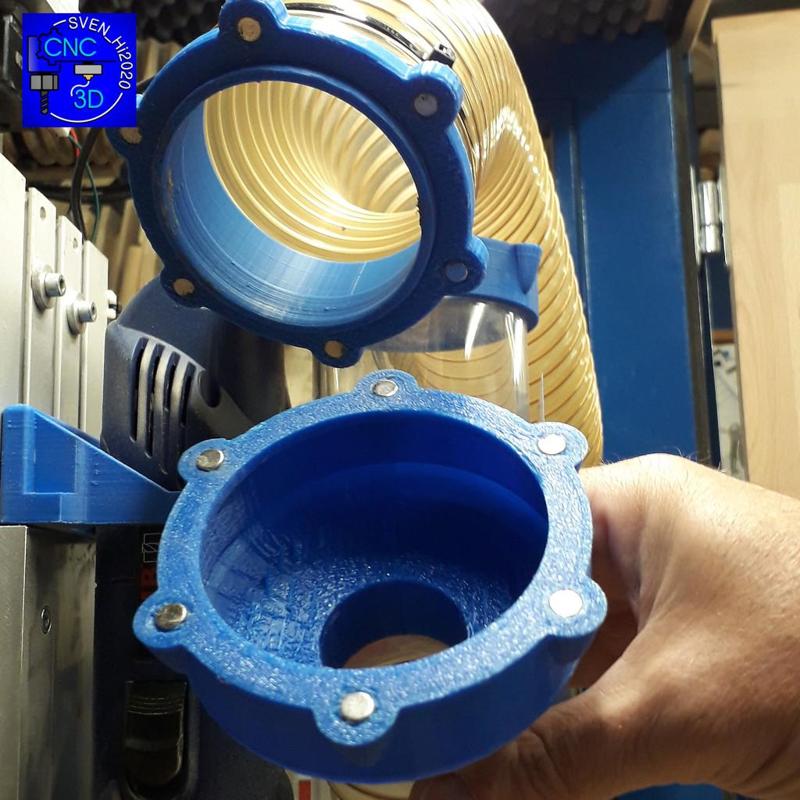 Schlauchadapter 80mm zu 40mm Magnetverschluß CNC