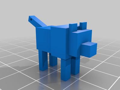 Minecraft Dog key chain