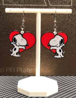 Snoopy Heart Valentines earrings