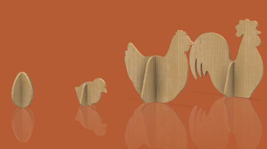 Creació d'un press fit kit pel tall làser, La familia del Gall