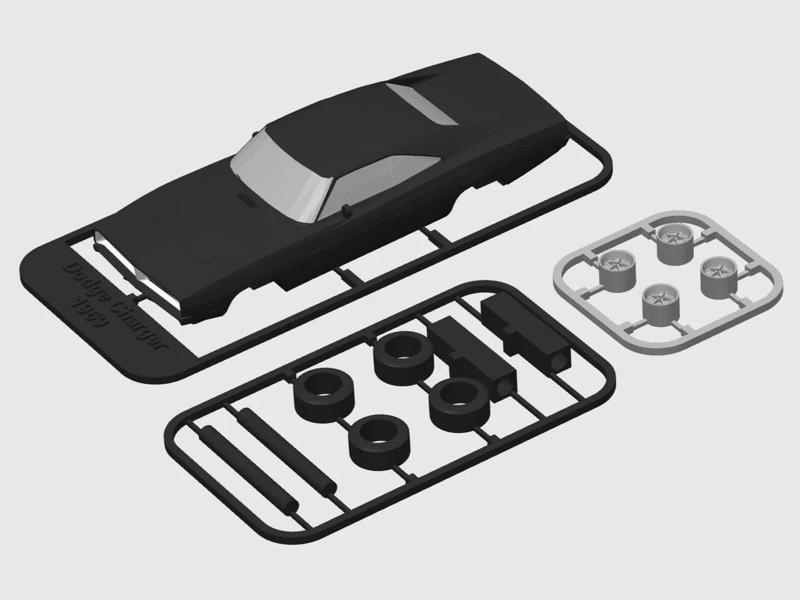 Dodge Charger 1969 kitcard (rotating wheels)   