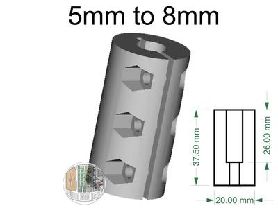 5mm to 8mm Stepper / 775 Motor Z Axis Tall Shaft Coupler / Coupling 