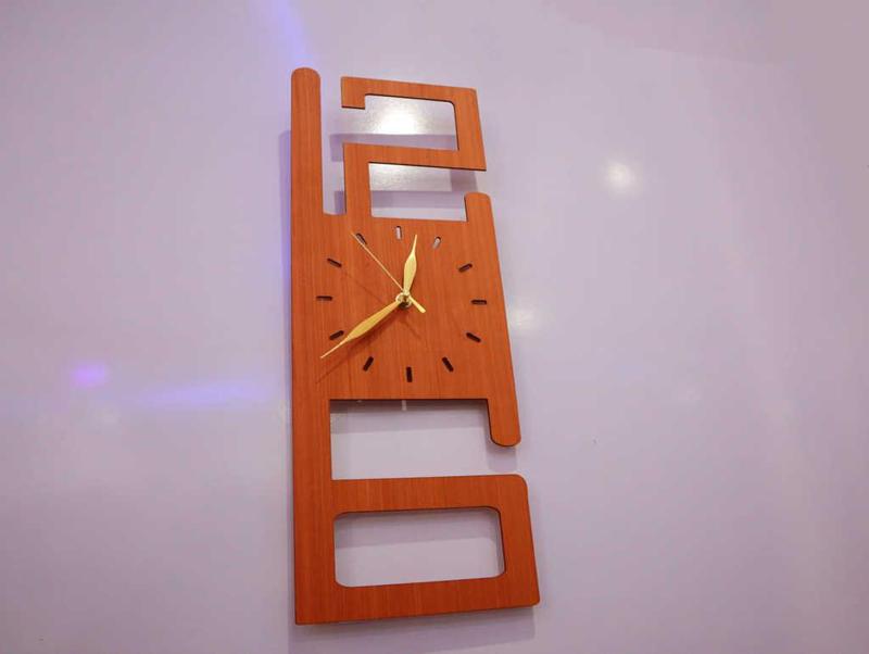 Laser Cut Modern Wood Wall Clock Vector