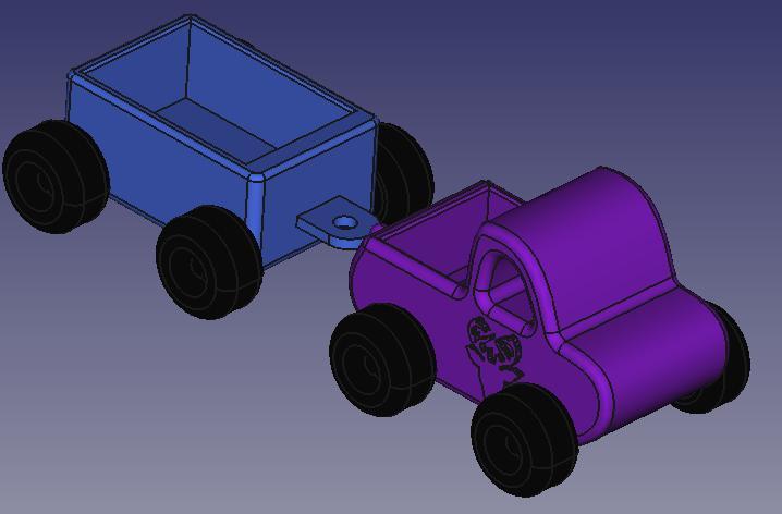 Toddler Toy Truck with Wagon