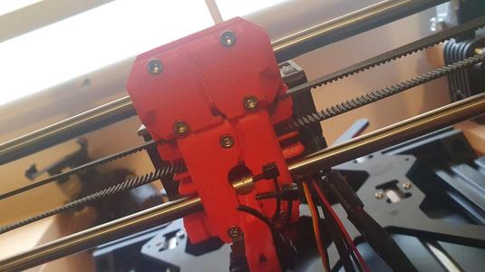 Prusa Bear Clone Hemera x-carraige with thicker slot for GT2 belt