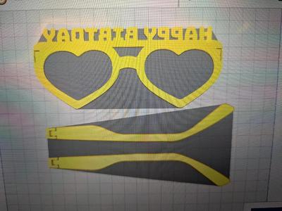 Happy Birtday Heart Shaped Party Glasses   