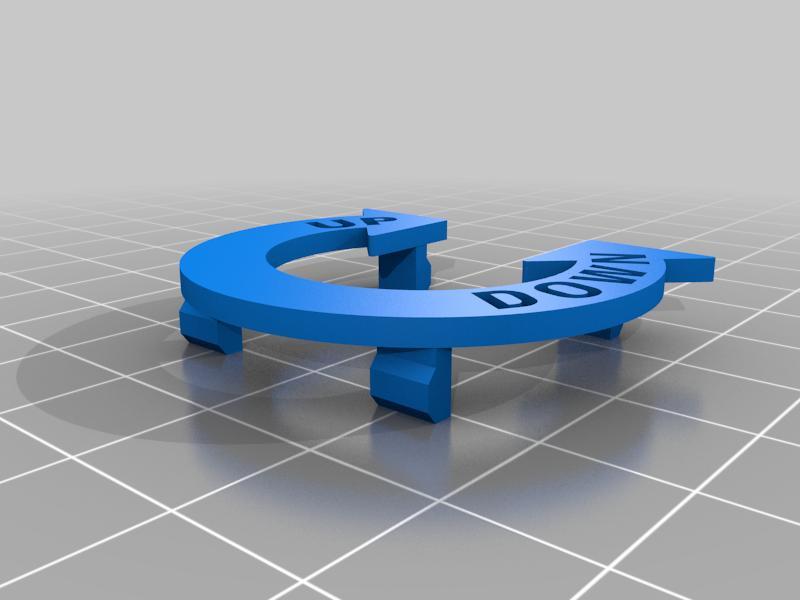 Arrow indicator bed level knob direction