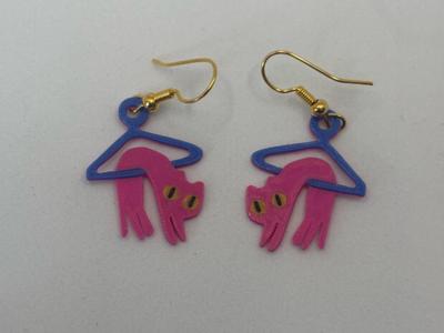 Hanging Cat Earrings