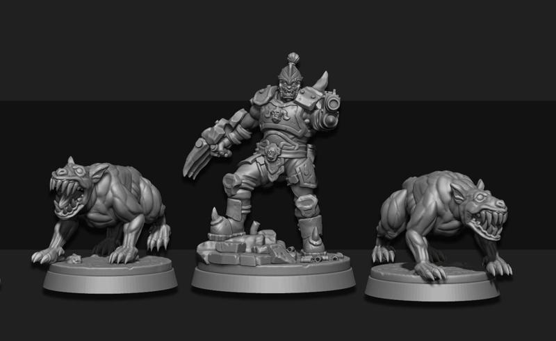 Orc Raider Leader and Hounds