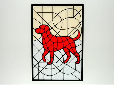 dog Stained-glass-style home decor translucent PLA