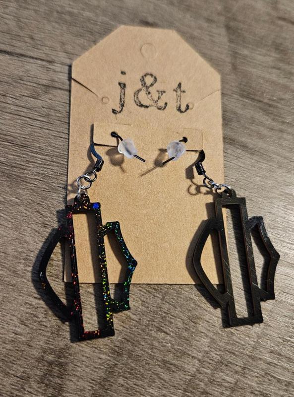 Bar and Shield earrings