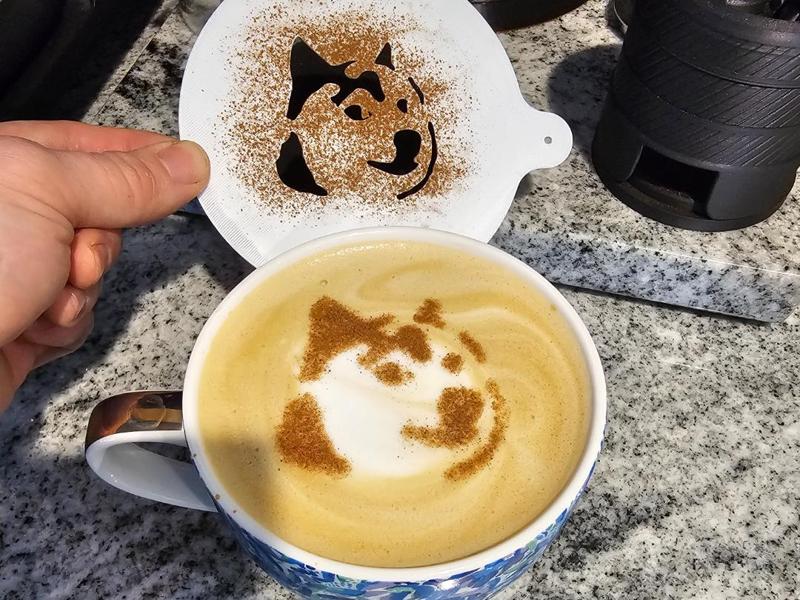 Perfect Doge Coin Shiba Latte Art Stencil