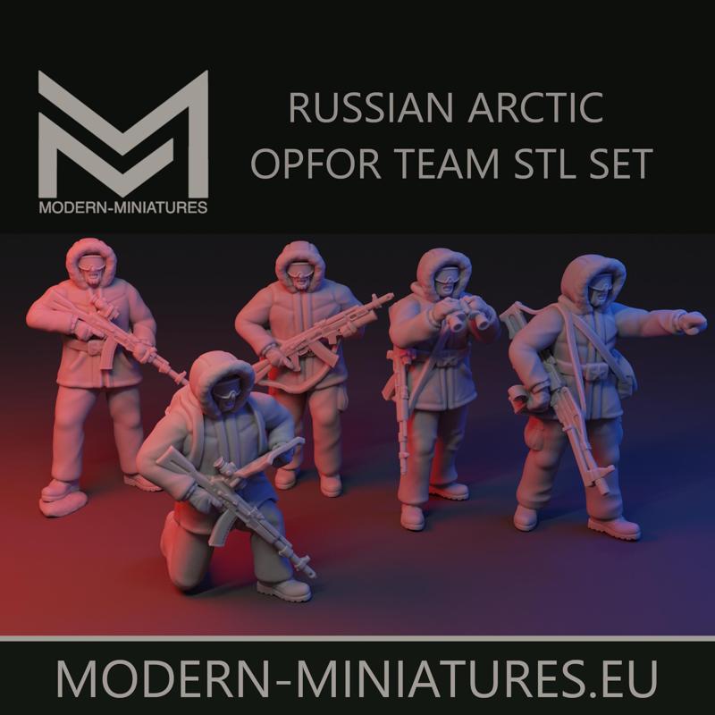 Russian arctic team 28mm opfor miniature set.