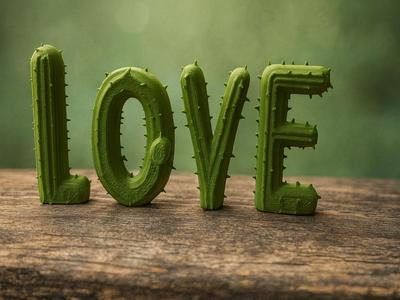 LOVE – Letters in Cactus Look