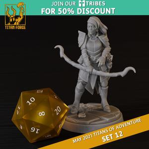 Human Female Ranger - RPG Hero Character D&D 5e - Titans of Adventure Set 12