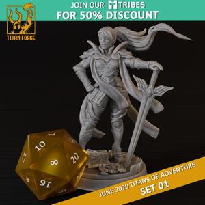 Human Female Paladin - RPG Hero Character D&D 5e - Titans of Adventure Set 01