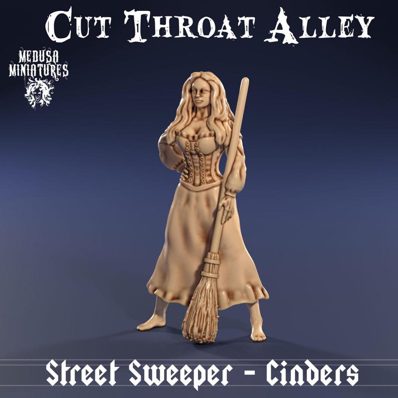 Street Sweeper - Cinders | Fantasy Peasant Miniature