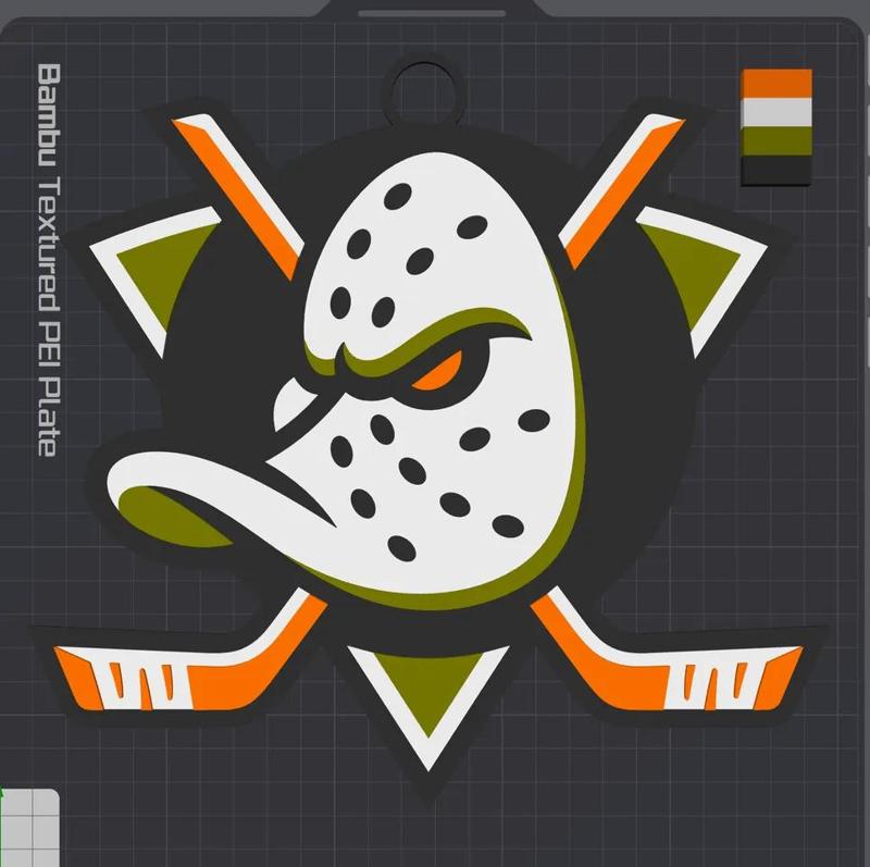 Anaheim Ducks Oversized Necklace Logo   