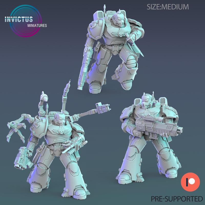 Skeleton Squad Soldier Set / Exoskelet Officer / Space War Construct / Steampunk Battle Robot / Invasion Army / Cyberpunk Droid / Sci-Fi Encounter